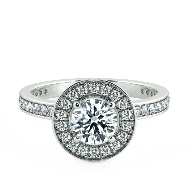 Halo Engagment Ring with Eternity Band and Halo Has Pedestal NCH2203 1